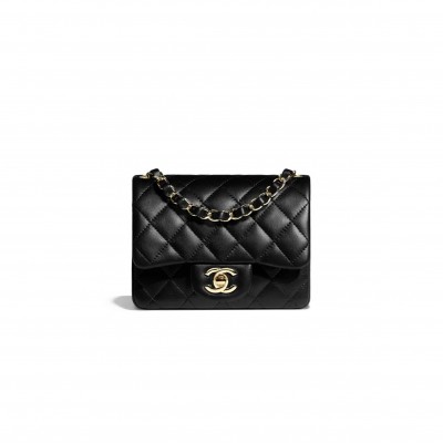 CHANEL MINI FLAP BAG WITH HANDLE GOLD HARDWARE  AS2796 B06687 94305 (17.5*12.5*5.5cm)
