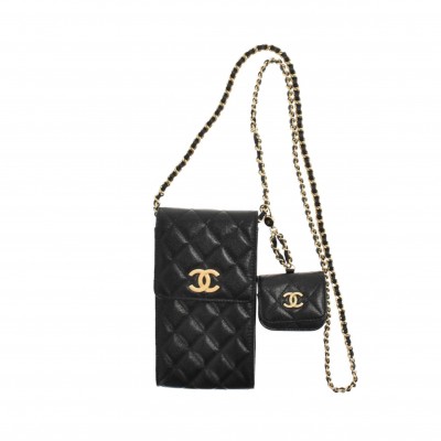 CHANEL PHONE & AIRPODS PRO CASE WITH CHAIN AP2970 B08937 94305 (18.5*10*2cm）