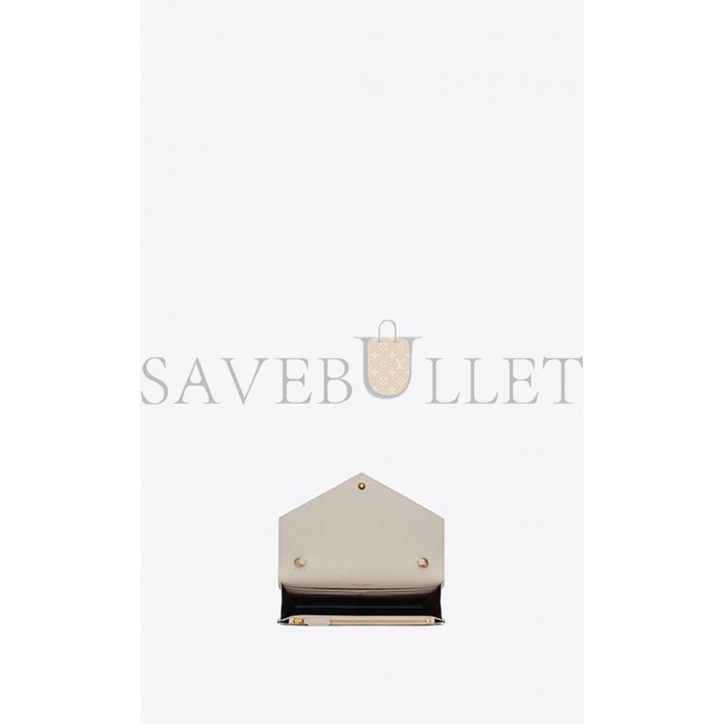 YSL CASSANDRE ENVELOPE CHAIN WALLET IN SMOOTH LEATHER 743050AAB4K9290 (19*12.5*3.5cm)