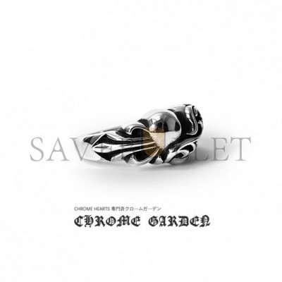 CHROME HEARTS FLORAL CROSS HEART RING