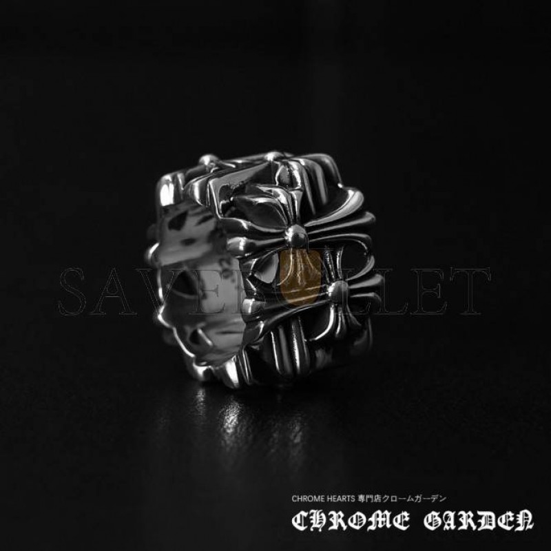 CHROME HEARTS SQUARE CEMETERY CROSS RING