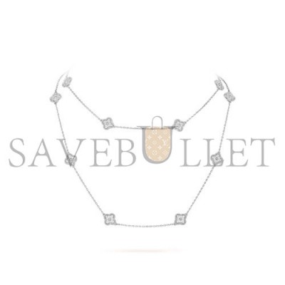 VAN CLEEF ARPELS SWEET ALHAMBRA LONG NECKLACE, 16 MOTIFS - WHITE GOLD, DIAMOND  VCARO85A00