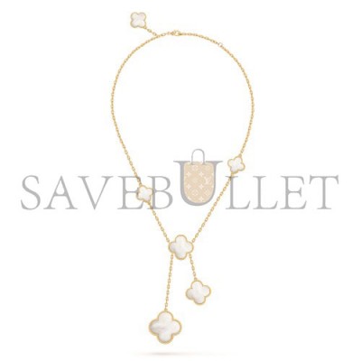 VAN CLEEF ARPELS MAGIC ALHAMBRA NECKLACE, 6 MOTIFS - YELLOW GOLD, MOTHER-OF-PEARL  VCARD79100