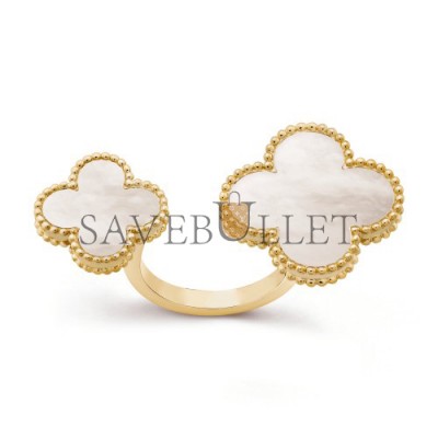 VAN CLEEF  ARPELS MAGIC ALHAMBRA BETWEEN THE FINGER RING - YELLOW GOLD, MOTHER-OF-PEARL  VCARN05500