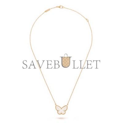 VAN CLEEF  ARPELS LUCKY ALHAMBRA BUTTERFLY PENDANT - YELLOW GOLD, MOTHER-OF-PEARL VCARD99500