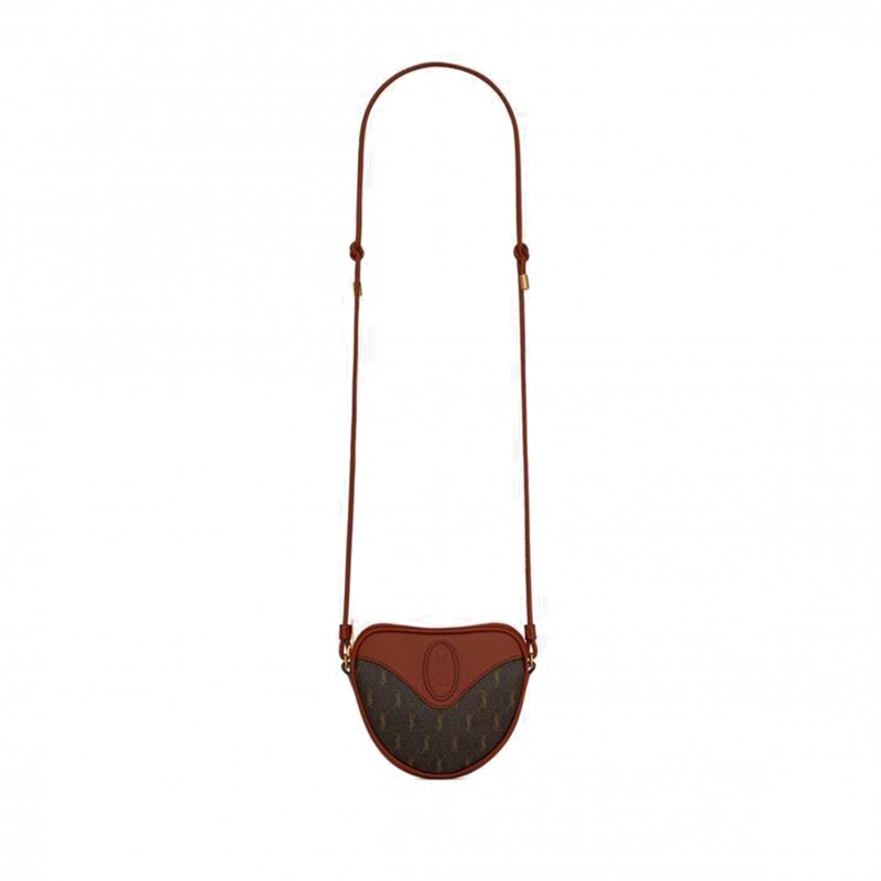 YSL LE MONOGRAMME MICRO-CŒUR COIN PURSE IN CASSANDRE CANVAS AND SMOOTH LEATHER 6967722UY2W2166 (13*10*3/40cm)