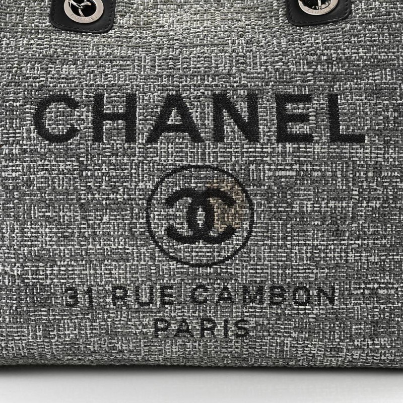 CHANEL TWEED SMALL DEAUVILLE TOTE CHARCOAL (42*34*27cm)