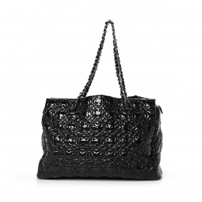 CHANEL VINYL ROCK IN MOSCOW TOTE BLACK (37*25*18cm)