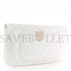 CHANEL SHINY CRUMPLED CALFSKIN SMALL 31 POUCH IVORY ROSE GOLD HARDWARE (25*14*3cm)