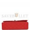 CHANEL MEDIUM CLASSIC DOUBLE FLAP BAG RED CAVIAR LIGHT GOLD HARDWARE (25.5*15.5*6.5cm)