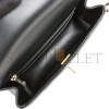 CHANEL MINI RECTANGULAR FLAP BAG WITH TOP HANDLE BLACK LAMBSKIN LIGHT GOLD HARDWARE (22*15*8cm)