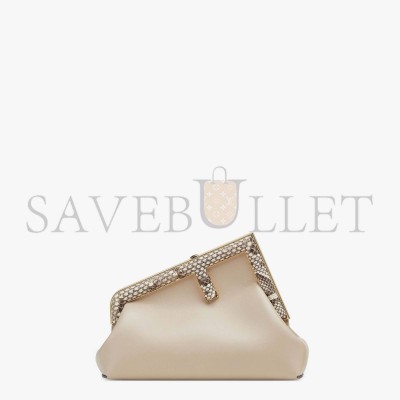 FENDI FIRST SMALL - PINK LEATHER AND PYTHON LEATHER BAG 8BP129AKKUF1HOP (26*18*9.5cm)