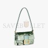 FENDI MINI BAGUETTE 1997 - GREEN LEATHER AND SEQUINNED BAG 8BS049AISLF1H38 (19.5*11*5cm)
