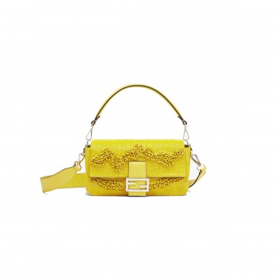 FENDI BAGUETTE - RE-EDITION BAG IN YELLOW STONES AND BEADS 8BR600AM2UF0KNA (27*15*6cm)