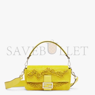 FENDI BAGUETTE - RE-EDITION BAG IN YELLOW STONES AND BEADS 8BR600AM2UF0KNA (27*15*6cm)