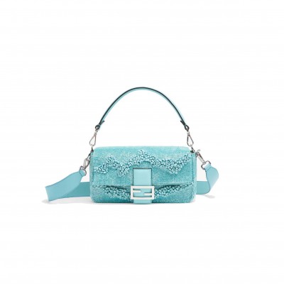 FENDI BAGUETTE - RE-EDITION BAG IN TURQUOISE STONES AND BEADS 8BR600AMM3F1JSQ (27*15*6cm)