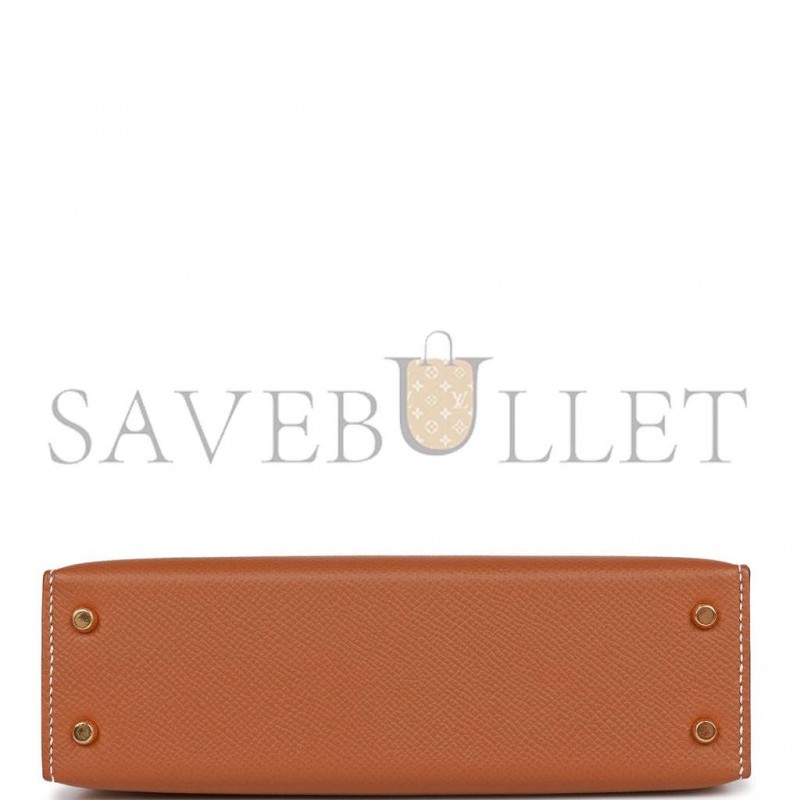 HERMES SPECIAL ORDER (HSS) KELLY MINI SELLIER 20 GOLD AND CRAIE EPSOM GOLD HARDWARE (19.1*11.4*5.6cm)