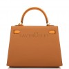 HERMES SPECIAL ORDER (HSS) KELLY SELLIER 25 GOLD AND APRICOT EPSOM GOLD HARDWARE HANDMADE (24.9*19.1*8.9cm)