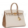 HERMES SPECIAL ORDER (HSS) BIRKIN 35 CRAIE AND TRENCH CLEMENCE BRUSHED GOLD HARDWARE (34.9*27.9*17.8cm)