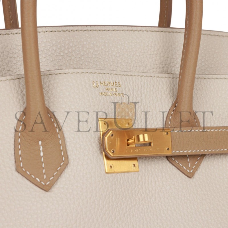 HERMES SPECIAL ORDER (HSS) BIRKIN 35 CRAIE AND TRENCH CLEMENCE BRUSHED GOLD HARDWARE (34.9*27.9*17.8cm)