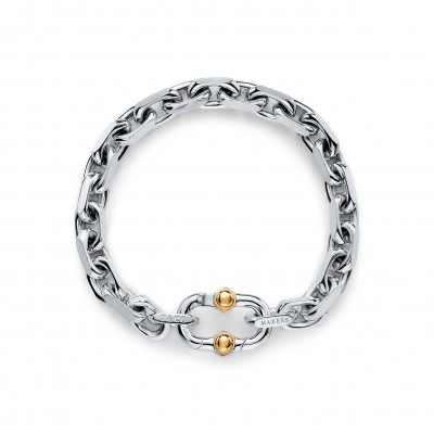 TIFFANY 1837® MAKERS WIDE CHAIN BRACELET IN STERLING SILVER AND 18K GOLD