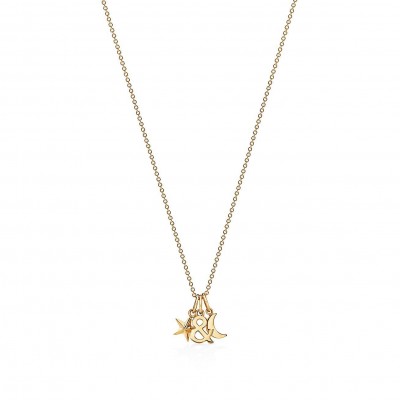 TIFFANY LOVE STAR AND MOON PENDANT IN 18K GOLD