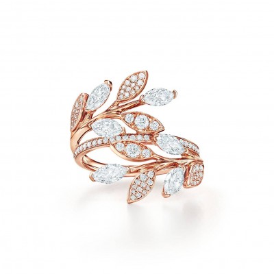 TIFFANY VICTORIA® DIAMOND VINE BYPASS RING IN 18K ROSE GOLD