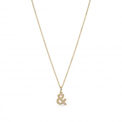 TIFFANY LOVE AMPERSAND PENDANT IN 18K GOLD WITH DIAMONDS