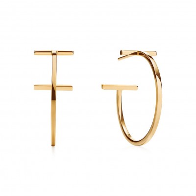 Tiffany T Hoop Earrings in 18k Gold