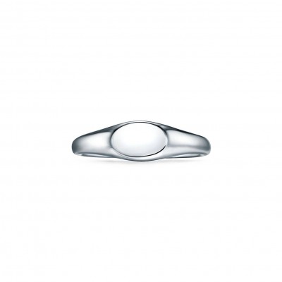 TIFFANY CO.® MICRO OVAL SIGNET RING IN 18K WHITE GOLD