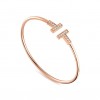 TIFFANY T WIRE BRACELET IN ROSE GOLD WITH DIAMONDS