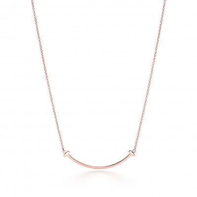 TIFFANY T SMILE PENDANT IN ROSE GOLD, SMALL