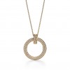 TIFFANY T T1 CIRCLE PENDANT IN 18K ROSE GOLD WITH DIAMONDS, LARGE
