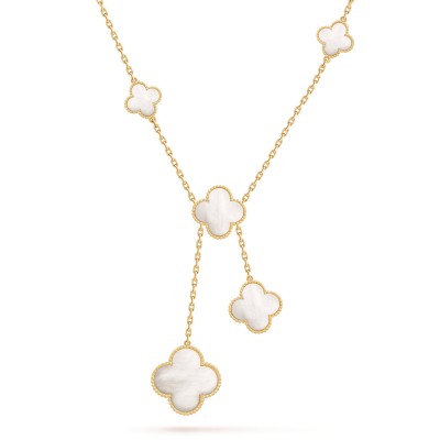 VAN CLEEF ARPELS MAGIC ALHAMBRA NECKLACE, 6 MOTIFS - YELLOW GOLD, MOTHER-OF-PEARL  VCARD79100