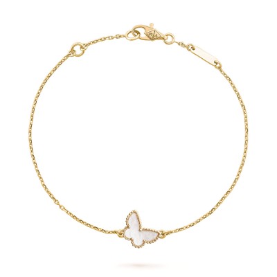 VAN CLEEF ARPELS SWEET ALHAMBRA BUTTERFLY BRACELET - YELLOW GOLD, MOTHER-OF-PEARL  VCARF69000