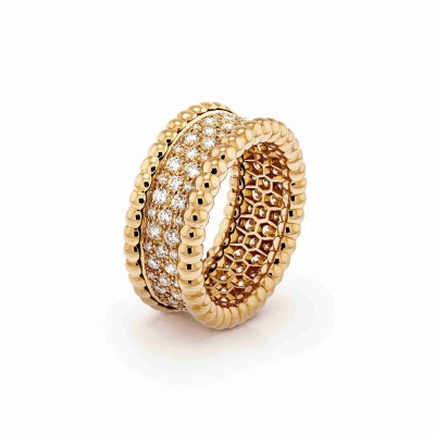 VAN CLEEF ARPELS PERLÉE DIAMONDS RING, 3 ROWS - YELLOW GOLD, DIAMOND  VCARO3Y900