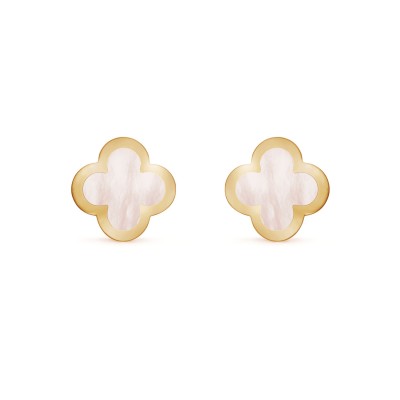 VAN CLEEF ARPELS PURE ALHAMBRA EARSTUDS - YELLOW GOLD, MOTHER-OF-PEARL  VCARA38800