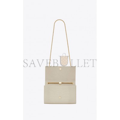YSL KATE MEDIUM CHAIN BAG WITH TASSEL IN CROCODILE-EMBOSSED SHINY LEATHER 354119DND0J9207 (24*14.5*5.5cm)