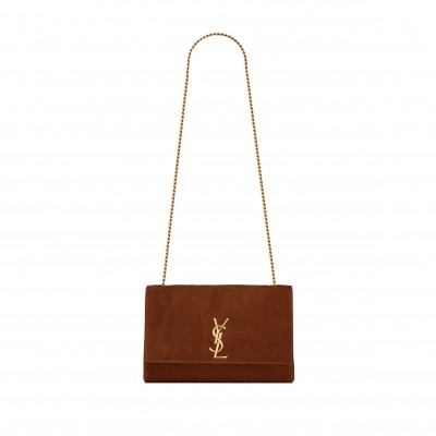 YSL KATE MEDIUM REVERSIBLE CHAIN BAG IN SUEDE AND LEATHER 5538041S78W7761 (28.5*20*6cm)