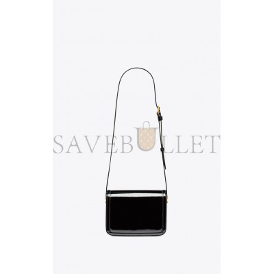 YSL SOLFERINO SMALL SATCHEL IN LACQUERED PATENT LEATHER 634306BMIIW1000 (18.5*14*6cm)