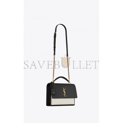 YSL SUNSET MEDIUM TOP HANDLE IN SMOOTH LEATHER 634723D42671031 (25*18*5cm)
