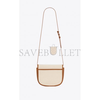 YSL LE CABAN SATCHEL IN CANVAS AND VEGETABLE-TANNED LEATHER 728770FABM29093 (23*19*8cm)