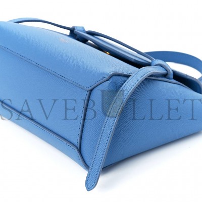 CELINE GRAINED CALFSKIN NANO BELT BAG BLUE (20*19*11cm)